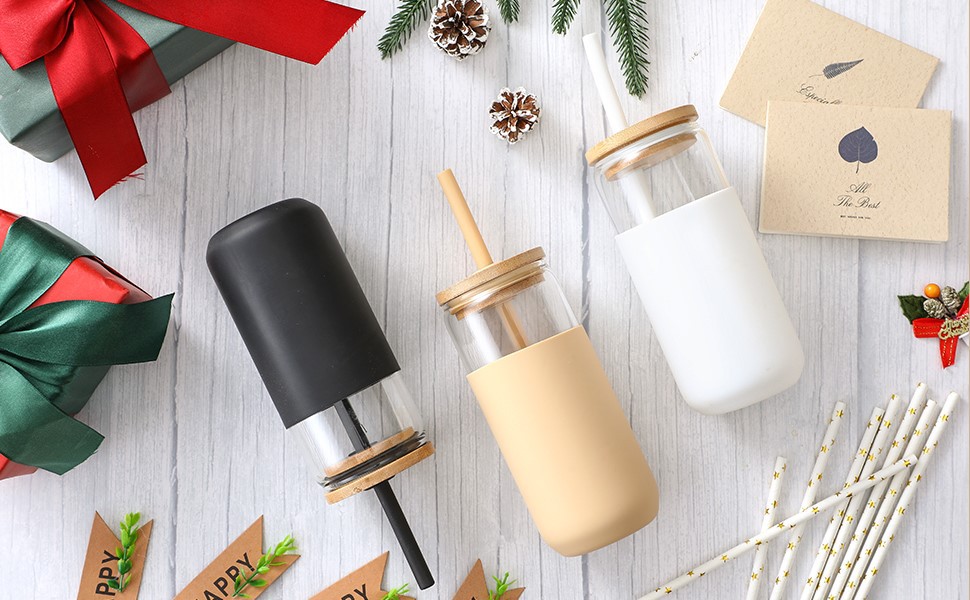 silicone cup sleeve with straw